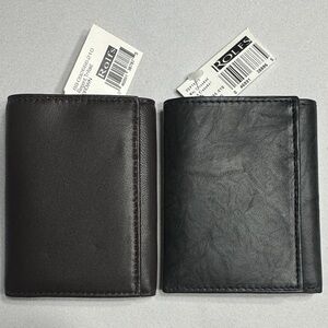 (2) NWT Rolf’s genuine leather tri-fold men’s wallets. 1 brown & 1 black